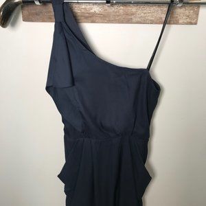 BCBGeneration-  One Shoulder Graphite Blue Dress